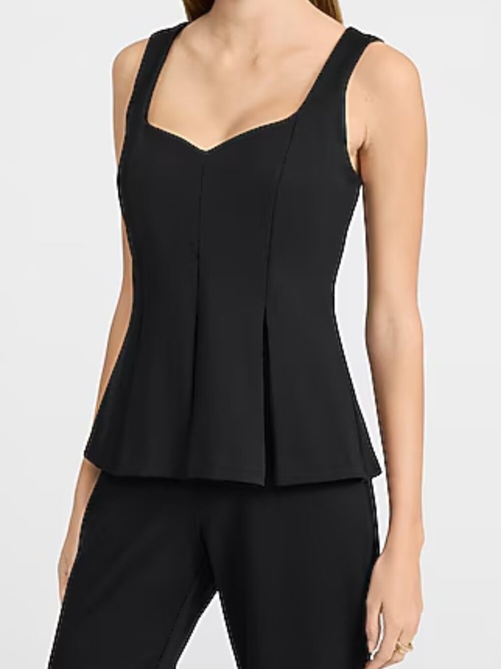 NWT Express Sweetheart Peplum Tank in Signature Ponte Size M color Black